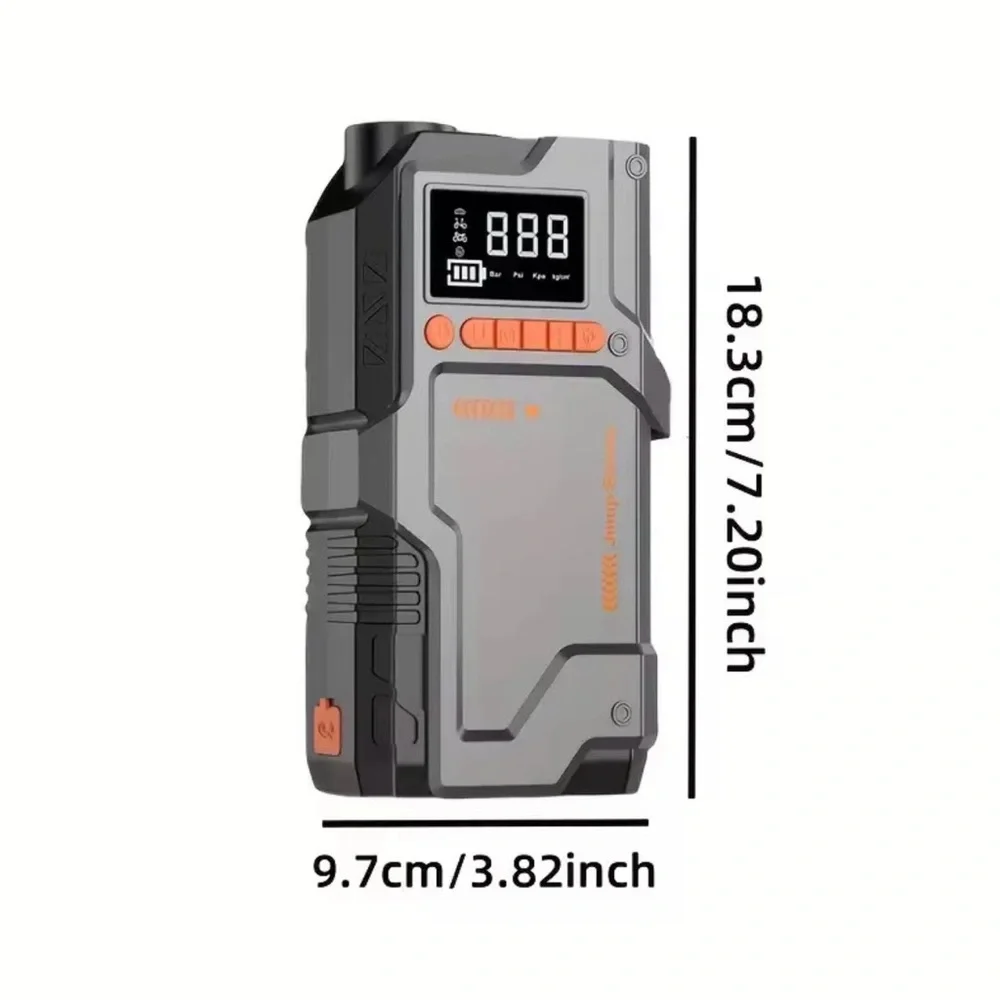 High-Power Car Jump Starter - Black and Red